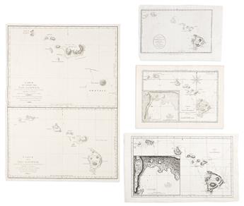 (HAWAII.) Group of 8 eighteenth-century engraved maps and coastal elevation charts.